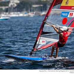 RIO 2016. TEST EVENT RÍO 2015. IVAN PASTOR Y BLANCA MANCHÓN A LAS MEDALS EN RS:X