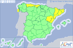 ALERTAS METEOROLOGICAS A 01 SEP. 2019 15:00 LT