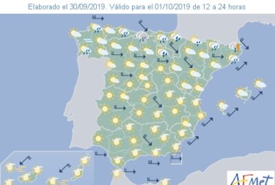 INFO METEO LOCALIDADES A 01 OCT. 2019 16:30 LT.