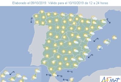 INFO METEO LOCALIDADES A 10 OCT. 2019 16:30 LT.