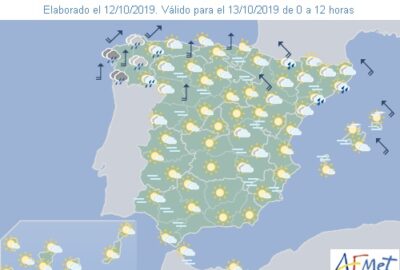 INFO METEO LOCALIDADES A 13 OCT. 2019 09:00 LT.
