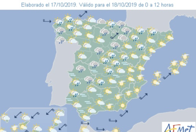 INFO METEO LOCALIDADES A 18 OCT. 2019 09:00 LT.