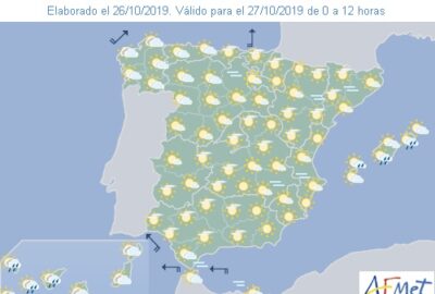 INFO METEO LOCALIDADES A 27 OCT 2019 09:00 LT.
