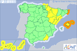 ALERTAS METEOROLOGICAS A 11 NOV. 2019 15:00 LT.