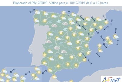 INFO METEO LOCALIDADES A 10 DIC. 2019 08:30 LT.