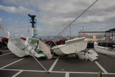 C.N. CAMBRILS. UNA MANGA DE MAR CAUSA DESPERFECTOS EN LAS INSTALACIONES DEL C.N. CAMBRILS.