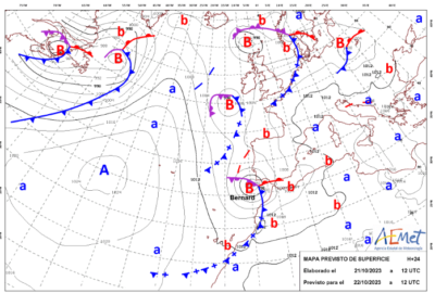 INFO METEO LOCALIDADES A 22 OCT. 2023 08:00 LT