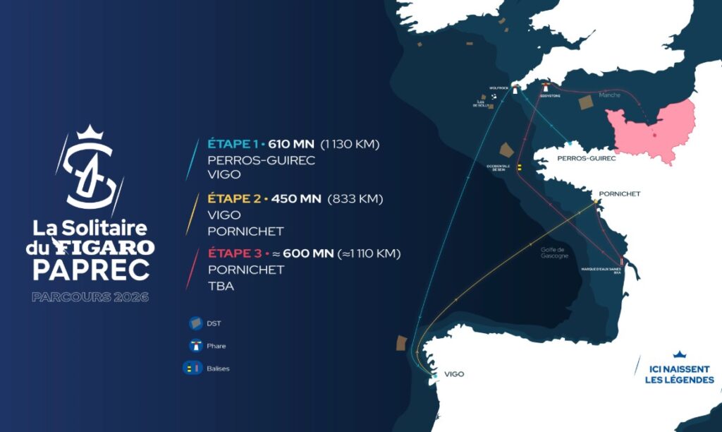 REVELADO EL RECORRIDO DE LA 57ª SOLITAIRE DU FIGARO PAPREC